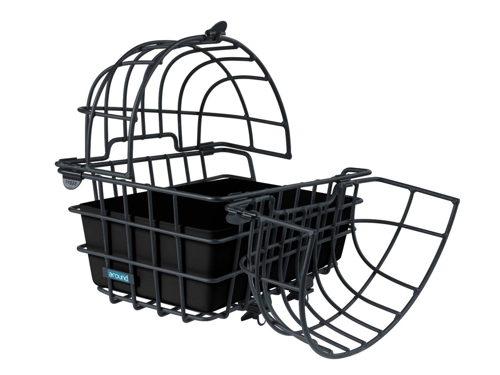 Animalbasket (XL, Fix System, rear, black matt, 50x36cm, height 50cm)